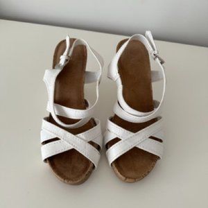 A2 White Wedge Sandals